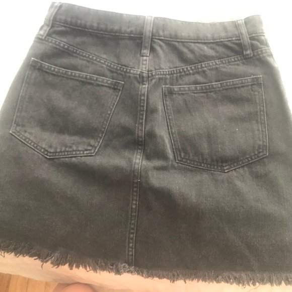 Madewell Black Denim Mini Skirt Size 26 - Picture 2 of 3